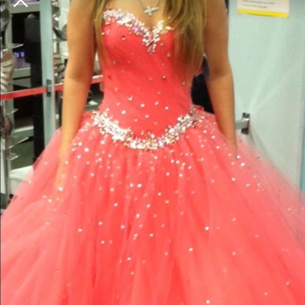 Corset Coral Prom Dress like NEW